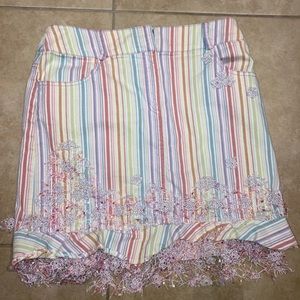 Vintage floral Alberto Makali rainbow mini skirt! Size 10